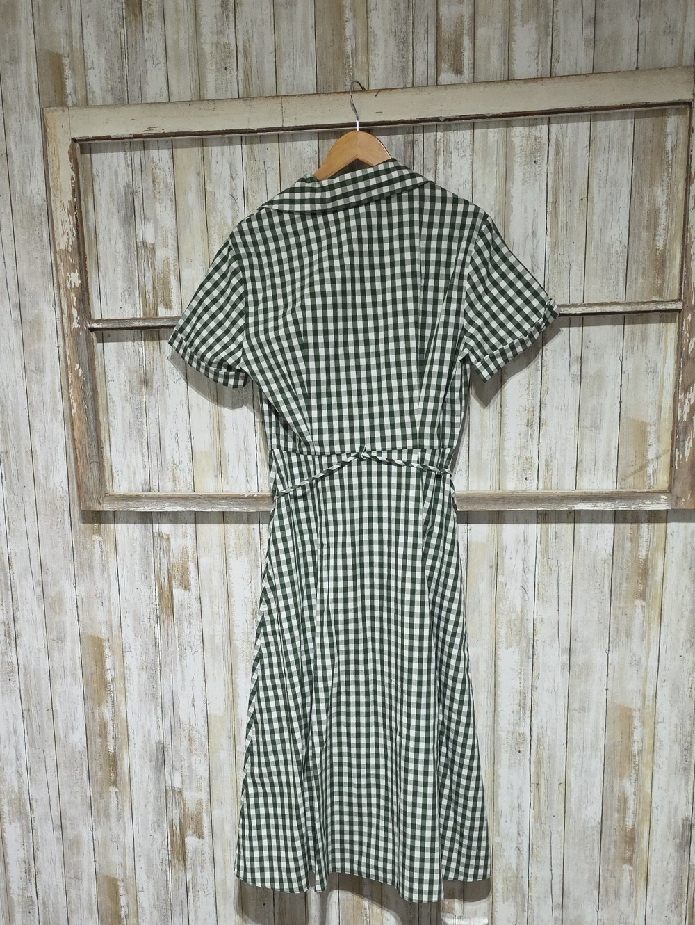 Zara Green and White Gingham Midi Shirt Dress - Picture 10 of 11